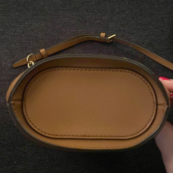 Brown, adjustable crossbody, Calvin Klein purse with gold hardware. - Picture 11 of 12